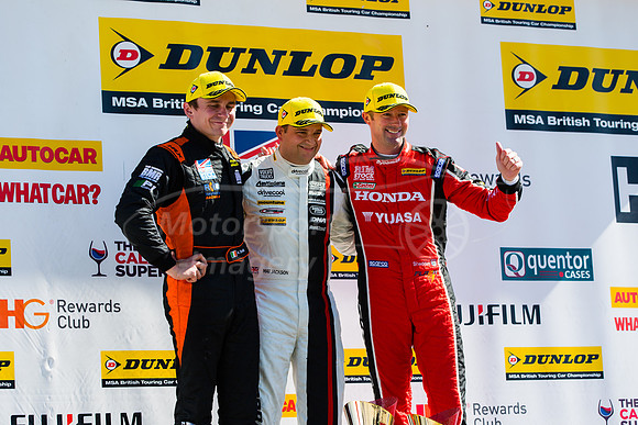 Race One podium celebrations