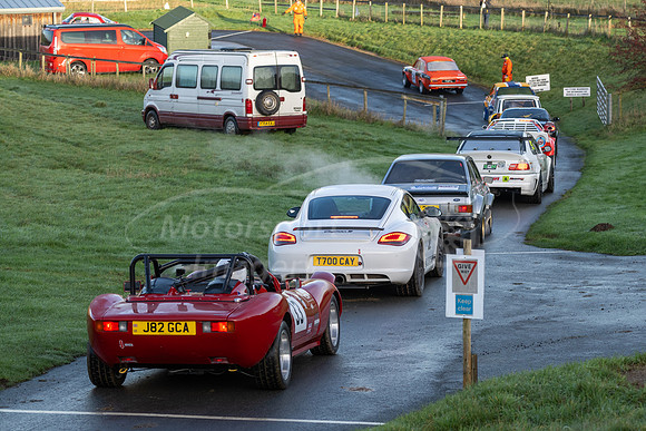 The queue for the start line, showing the variety of entered car