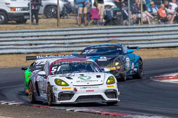 The Valluga Racing Porsche 718 Cayman GT4 RS CS of Ross Wylie and Matthew Graham