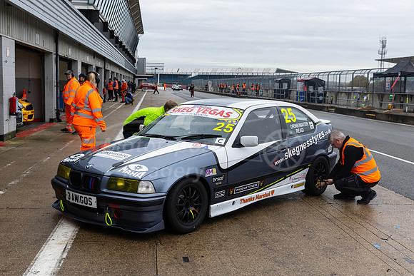 Three Amigos car being checked prior to the race