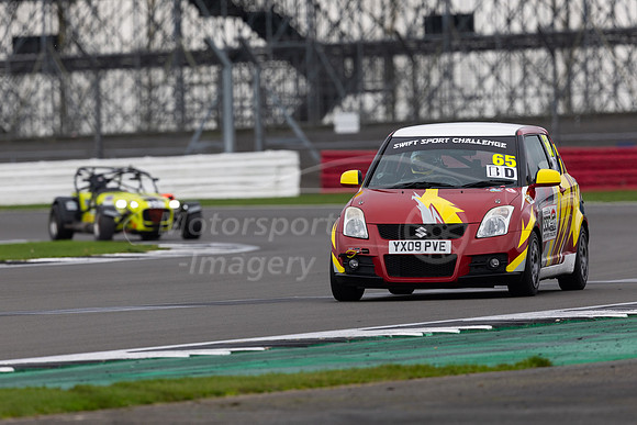 Tim Harvey on track instead of his usual commentating role. Seen