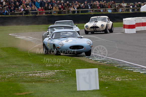 Nick Jarvis using all the track, and more in his Jaguar E-type L