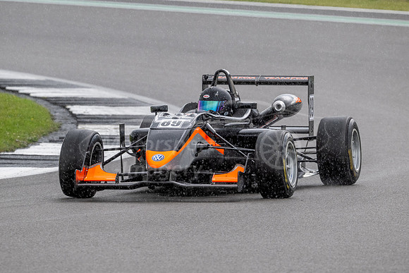 James Williams in the Dallara F308 treading carefully in the lig