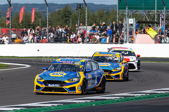 Dan Cammish leads team mate Ash Sutton in their NAPA Racing Ford Focus