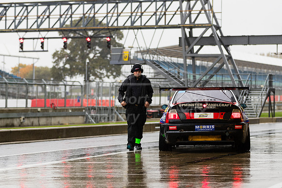 A very wet pit lane