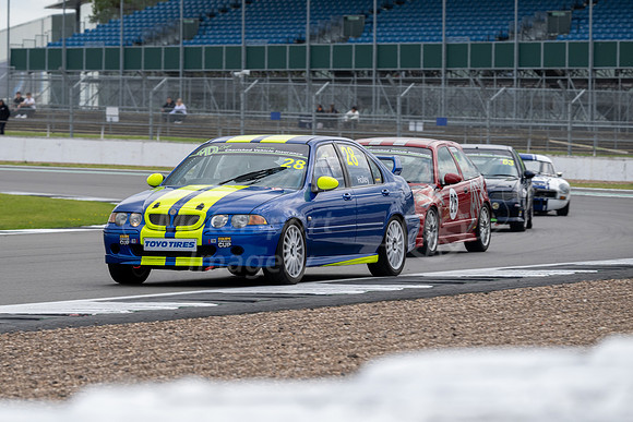 Robert Holley's MG ZS leads a train of two MG ZR's and and MGB